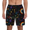 thumbnail image 1 of Kdxio Cartoon Pride Lgbt Print Men's Swim Trunks with Compression Liner 7 Inch Inseam Quick Dry Swim Shorts, 1 of 5