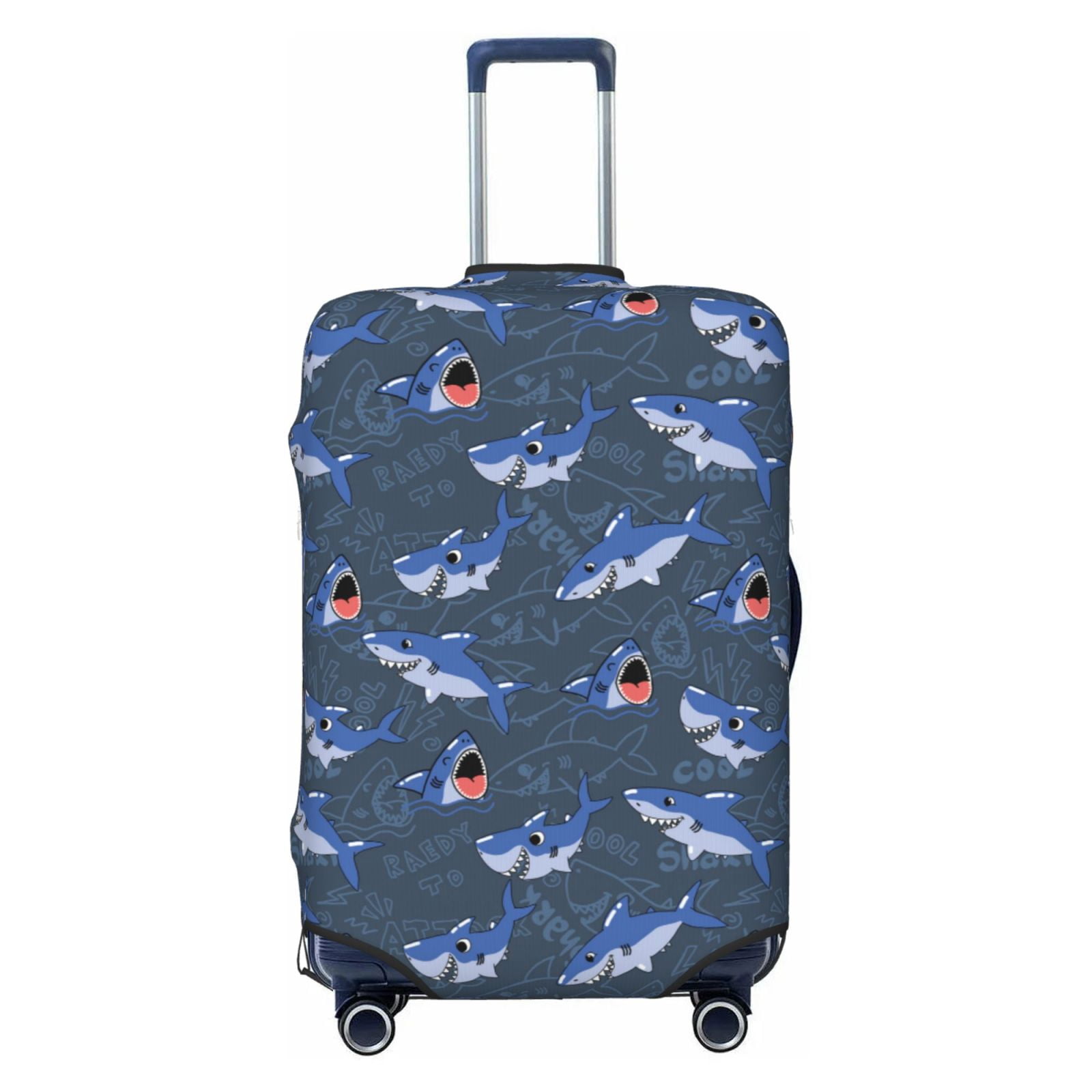 Circling Shark Pattern Print Luggage Cover Protector