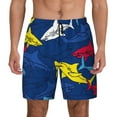 thumbnail image 1 of Kdxio Cartoon Shark Print Men'S Swim Trunks With Compression Liner 7 Inch Inseam Quick Dry Swim Shorts, 1 of 7