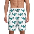 thumbnail image 1 of Kdxio Cartoon Shark Print Mens Sleep Shorts Bottoms Soft Comfy Pajama Wear Pants with Drawstring Pockets, 1 of 7