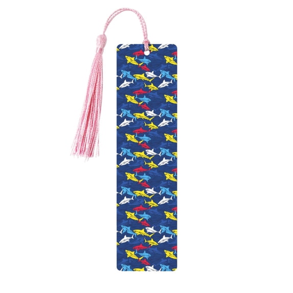 Kdxio Cartoon Shark Print Metal Tassel Bookmarks,Perfect Gift for Art Lovers and Bookworms Metal Bookmarks for Women