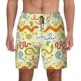 thumbnail image 1 of Kdxio Cartoon Snake8 Print Men's Swim Trunks with Compression Liner 7 Inch Inseam Quick Dry Swim Shorts, 1 of 7