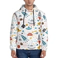 thumbnail image 1 of Kdxio Cartoon Space Print Mens Casual Hooded Collar Drawstring Hoodies Pullover Sweatshirts Casual Long Sleeve Shirts-Medium, 1 of 7