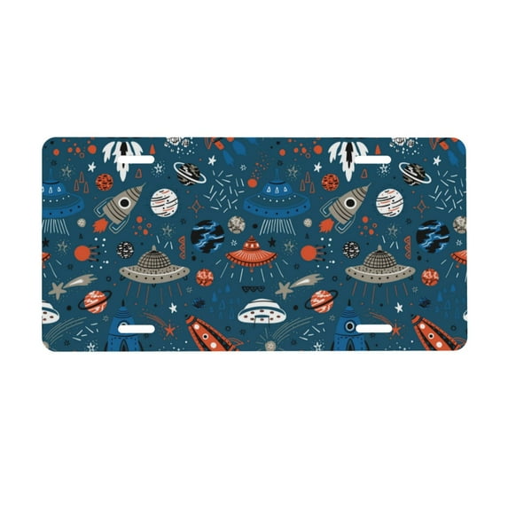 Kdxio Cartoon Space1 License Plate Car Front License Plate Car Decoration Car Accessories Front Tag Plate Standard Size