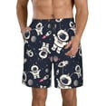 thumbnail image 1 of Kdxio Cartoon Spaceship Pattern Mens Casual Shorts - Drawstring Summer Beach Sports Shorts for Men, 1 of 5