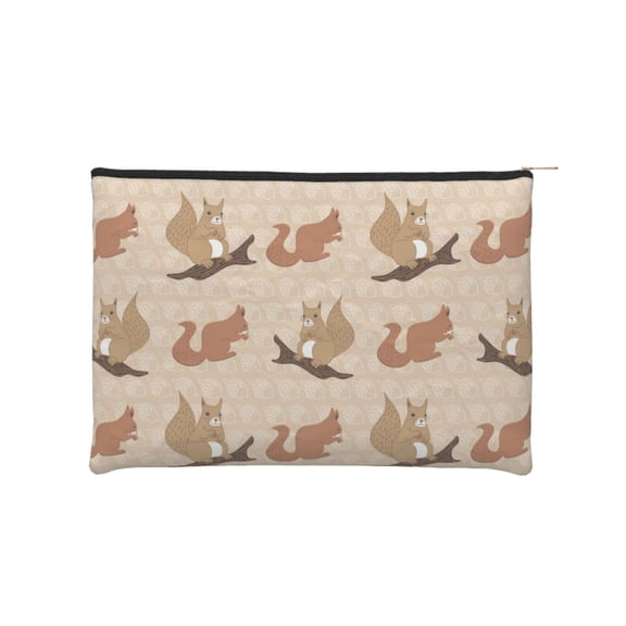 Kdxio Cartoon Squirrel Makeup Bag Toiletry Bag Canvas Makeup Bags Zipper Cosmetic Pouch Travel Cosmetic Pouch for Women Gifts