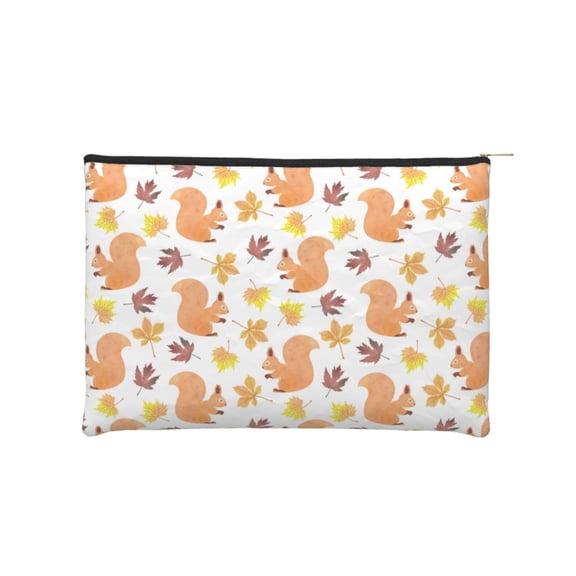 Kdxio Cartoon Squirrel Makeup Bag Toiletry Bag Canvas Makeup Bags Zipper Cosmetic Pouch Travel Cosmetic Pouch for Women Gifts