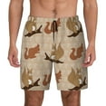 thumbnail image 1 of Kdxio Cartoon Squirrel Print Men's Swim Trunks with Compression Liner 7 Inch Inseam Quick Dry Swim Shorts, 1 of 7