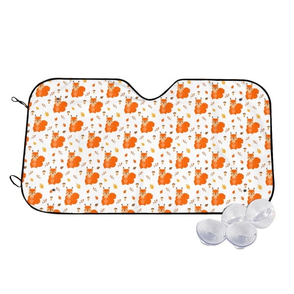 Kdxio Cartoon Squirrel Print Windshield Sun Shade,UV Rays and Sun Heat Protection,Sunshade for Car Windshield,Car Shade Front Windshield - Medium