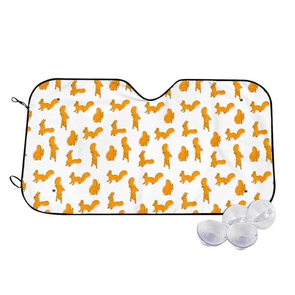 Kdxio Cartoon Squirrel Print Windshield Sun Shade,UV Rays and Sun Heat Protection,Sunshade for Car Windshield,Car Shade Front Windshield - Medium