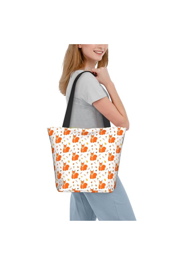 Cartoon Squirrel Women Reusable Grocery Bags Foldable Ripstop,Reusable Shopping Bags for Shopping,Gym,Gift