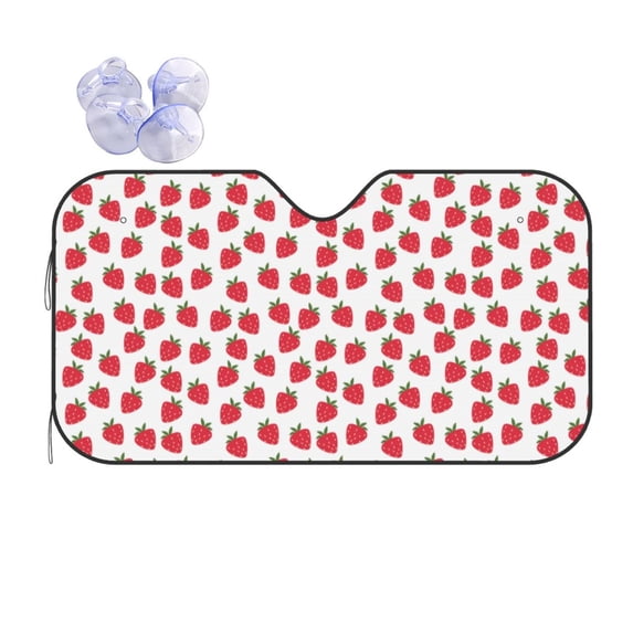 Kdxio Cartoon Strawberry Print Front Windshield Sun Shade,Folding Auto Sunshade for Car Truck SUV-Small