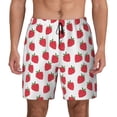 thumbnail image 1 of Kdxio Cartoon Strawberry Print Men's Swim Trunks with Compression Liner 7 Inch Inseam Quick Dry Swim Shorts, 1 of 7