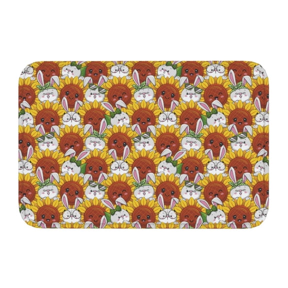 Kdxio Cartoon Sunflowers,16" x 24", Non-Slip Front Door Mats,Outdoor Welcome Mat Washable