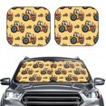 thumbnail image 1 of Kdxio Cartoon Tractor Print 2-Piece Sun Shade Front Windshield - Foldable Car Front Window Sunshades For Most Sedans Suv Truck, 1 of 6