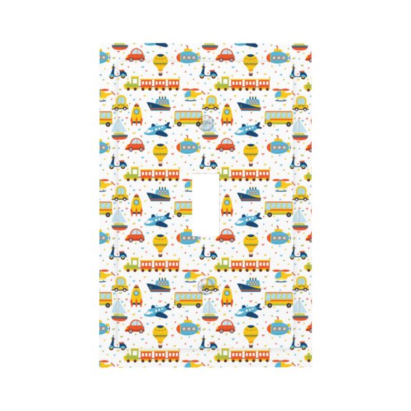 Kdxio Cartoon Transport Decorator Light Switch or Receptacle Outlet Wall Plate Decorator Wall Plate Child Safe Outlet Cover-Style T