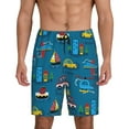 thumbnail image 1 of Kdxio Cartoon Transportations Print Mens Sleep Shorts Bottoms Soft Comfy Pajama Wear Pants with Drawstring Pockets, 1 of 7