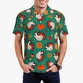 thumbnail image 1 of Kdxio Cartoon Turkey Print Men's Short Sleeve Polo Shirt,Midweight Men's Shirt, 1 of 5