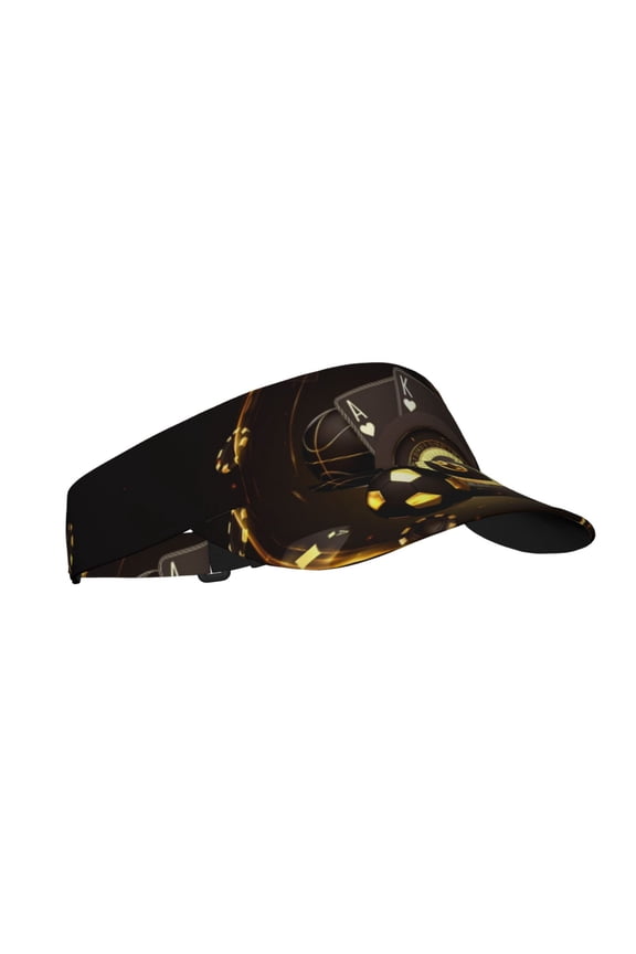 Casino Card Soccer Print Sun Visor Hat Golf Visor Adjustable Velcro Outdoor Sports Cap for Men Women