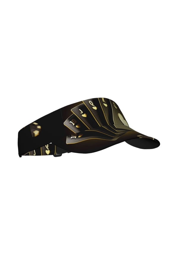 Casino Cards 1 Print Sun Visor Hat Golf Visor Adjustable Velcro Outdoor Sports Cap for Men Women