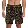 thumbnail image 1 of Kdxio Casino Icons Print Men's Swim Trunks with Compression Liner 7 Inch Inseam Quick Dry Swim Shorts, 1 of 5