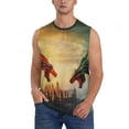 thumbnail image 1 of Kdxio Castle Red Green Sky Dragon for Men's Muscle T-shirt,Sleeveless for Workout Running Athletic Gym Lounge Casual, 1 of 5