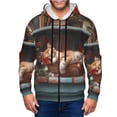 thumbnail image 1 of Kdxio Cat Asleep Among Flowers Print Men Hoodies Casual Hoodies for Men with Zip Pockets Full Zip Long Sleeve Sweatshirt Sports Hooded Jacket-Medium, 1 of 5