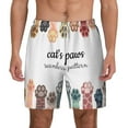 thumbnail image 1 of Kdxio Cat Paws Print Men'S Swim Trunks With Compression Liner 7 Inch Inseam Quick Dry Swim Shorts, 1 of 7
