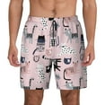 thumbnail image 1 of Kdxio Cat Print Men's Swim Trunks with Compression Liner 7 Inch Inseam Quick Dry Swim Shorts, 1 of 7