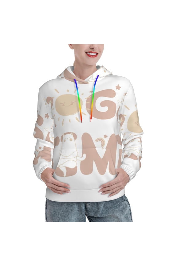 Cat Yoga Time Print Womens Oversized Hoodies Sweatshirts Hooded Pullover Tops Sweaters Casual-XX-Large