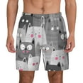 thumbnail image 1 of Kdxio Cats Group Print Men'S Swim Trunks With Compression Liner 7 Inch Inseam Quick Dry Swim Shorts, 1 of 7