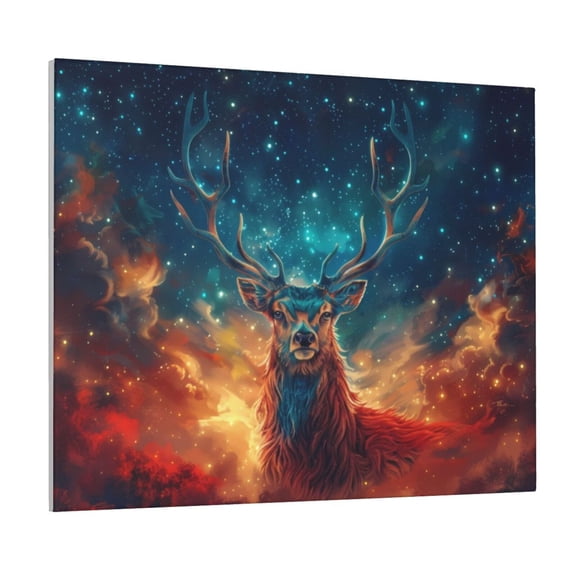 Kdxio Celestial Stag Cosmic Glow Pattern Canvas Wall Art for Living Room Wall Decor for Bedroom Bathroom Modern Framed Canvas Art Prints Ready to Hang,Horizontal
