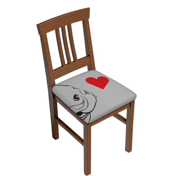 Kdxio Chair Seat Covers Animal Bulldog1 Print Chair Covers for Dining Room Square Washable Chair Protector Seat(Two Pieces)