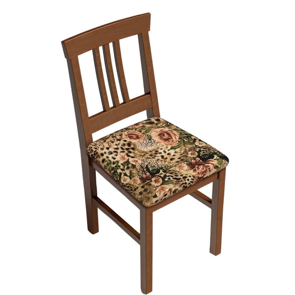 Kdxio Chair Seat Covers Animal Leopard Print Chair Covers for Dining Room Square Washable Chair Protector Seat(Six Piece)