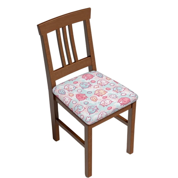 Kdxio Chair Seat Covers Cute Sheep Print Chair Covers for Dining Room Square Washable Chair Protector Seat(Six Piece)