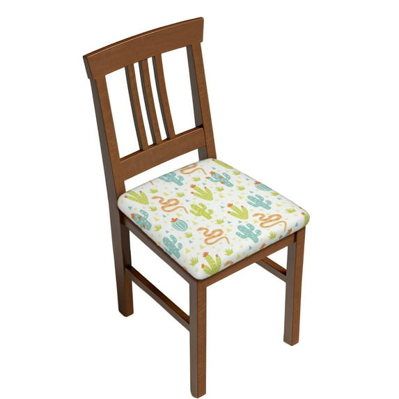 Kdxio Chair Seat Covers Snake And Cactus Print Chair Covers for Dining Room Square Washable Chair Protector Seat(Six Piece)