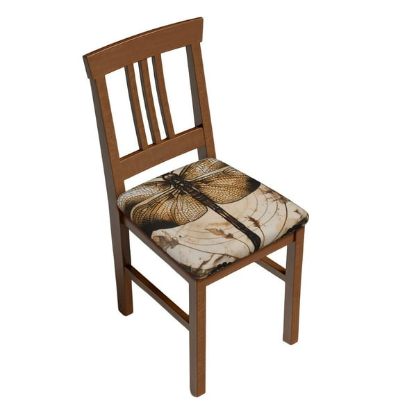 Kdxio Chair Seat Covers Vintage Dragonfly Artwork Print Chair Covers for Dining Room Square Washable Chair Protector Seat(Six Piece)