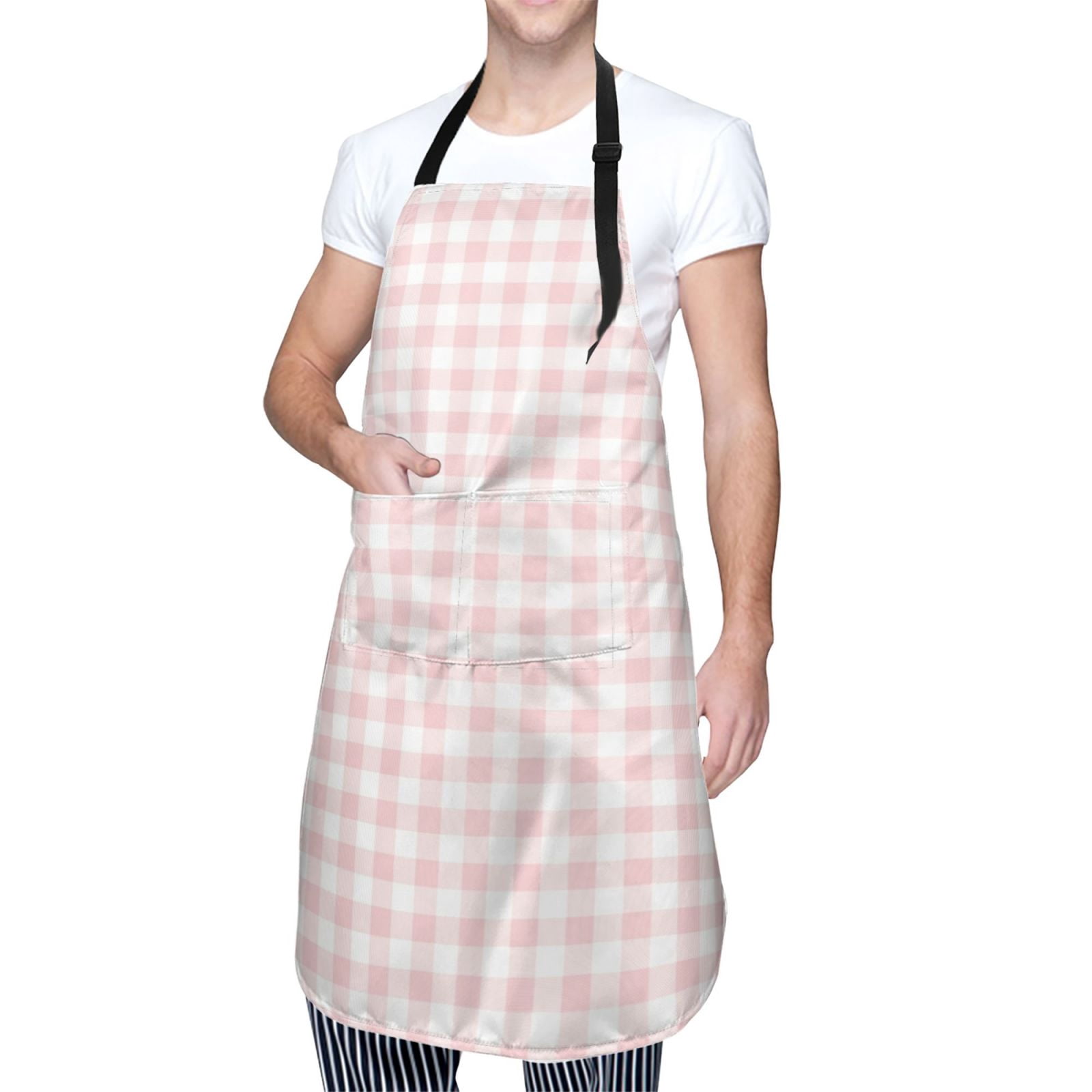 Kdxio Checkboard Apron with Pockets Adjustable Kitchen Aprons for Men Women Waterproof Aprons for Cooking,Drawing,Crafting, Baking Household Cleaning