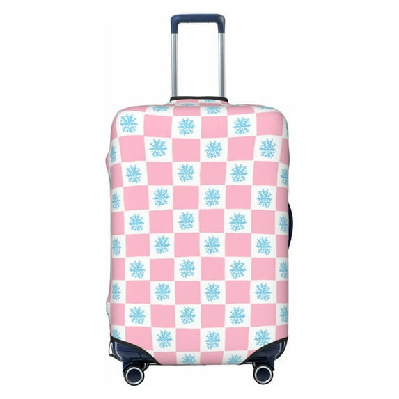 Kdxio Checkerboard With Snowflake Pattern Luggage Cover for Travel,Elastic and Durable,Fits 18-32 Inch,Anti-Scratch Suitcase Protector-No luggage included