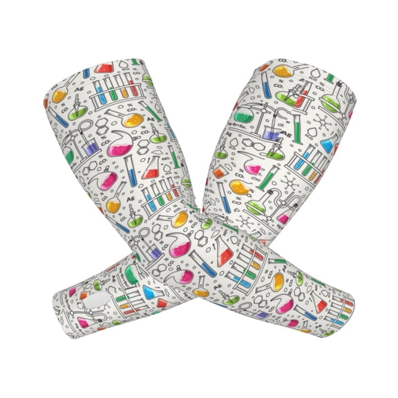 Kdxio Chemical Flasks And Test Tubes Print UV Sun Protection Arm Sleeves - Tattoo Cover Up - Basketball Arm Sleeve UPF 50 Cooling for Men Women