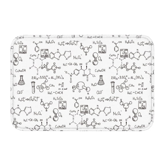 Kdxio Chemical Formulas,16" x 24", Non-Slip Front Door Mats,Outdoor Welcome Mat Washable
