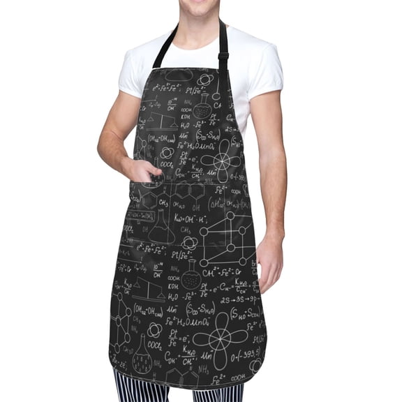 Kdxio Chemistry Formulas 3 Apron with Pockets Adjustable Kitchen Aprons for Men Women Waterproof Aprons for Cooking,Drawing,Crafting, Baking Household Cleaning