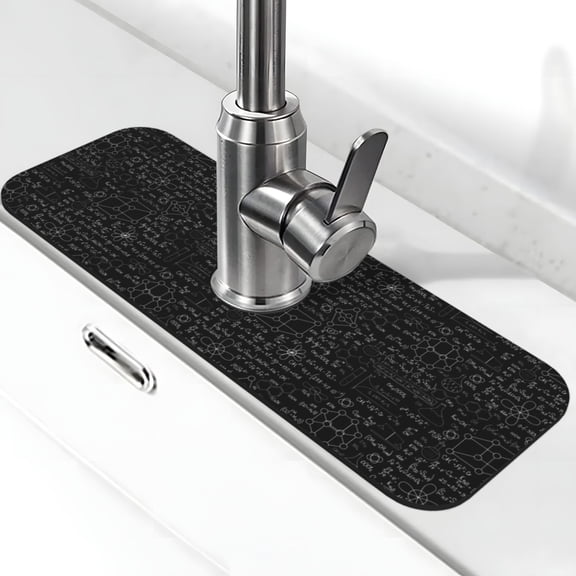 Kdxio Chemistry Formulas 3 Pattern Non-Slip Diatom Mud Faucet Drain Pad,Self Absorbent Mat for Kitchen Sink for Variety Kitchen & Bathroom Countertops