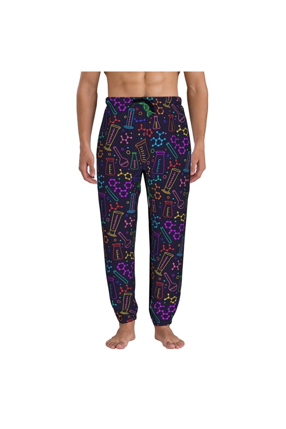 Chemistry Science Pattern Joggers,Sweatpants for Men with Pockets-Large
