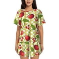 thumbnail image 1 of Kdxio Cherries and Ladybirds Print Pajamas Sets for Women Short-Sleeved Pjs with Lounge Shorts Two Piece Sleepwear S-4XL, 1 of 8