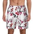 thumbnail image 1 of Kdxio Cherry Blossoms Print Men'S Swim Trunks With Compression Liner 7 Inch Inseam Quick Dry Swim Shorts, 1 of 7