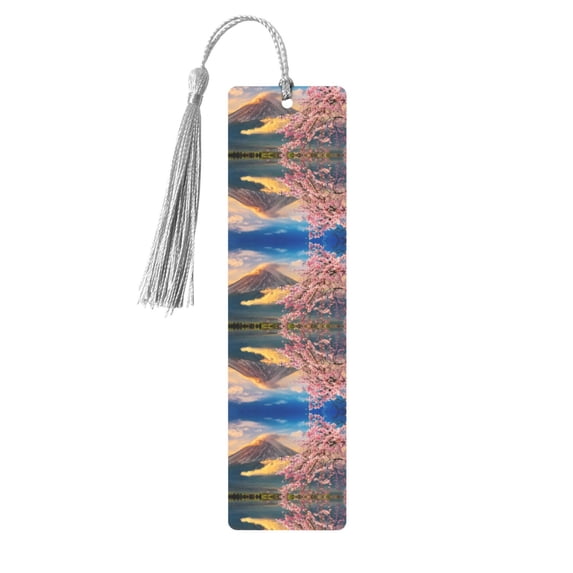 Kdxio Cherry Blossoms Print Metal Tassel Bookmarks,Perfect Gift for Art Lovers and Bookworms Metal Bookmarks for Women