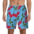 thumbnail image 1 of Kdxio Cherry Print Men'S Swim Trunks With Compression Liner 7 Inch Inseam Quick Dry Swim Shorts, 1 of 7