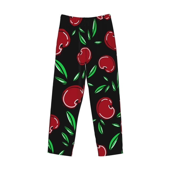 Kdxio Cherry Print Men's Sleep Pajama Pant Lounge Pants with Pockets