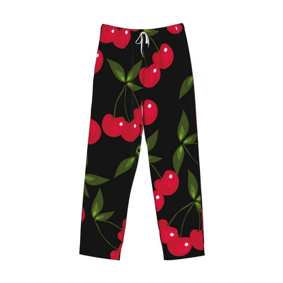 Kdxio Cherry Print Men's Sleep Pajama Pant Lounge Pants with Pockets